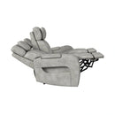 Prime Time P3 3PC Living Room Set with 7 Colors LED in Leather Gel Light Grey-Sofa, Loveseat & Recliner