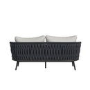 Bali Loveseat with Olefin Grey in Dark Grey