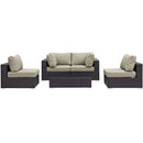 Convene 5 Piece Outdoor Patio Sectional Set