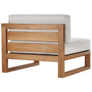 Upland Outdoor Patio Teak Wood 3-Piece Sectional Sofa Set