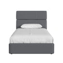 Valari Bed in Grey PU