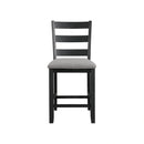 Martin Counter Side Chair with Grey Fabric - Black Finish (2 Per Carton)