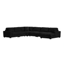 Arizona 6PC Sectional Set with RHF Chaise in Steno Black
