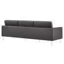 Loft Tufted Upholstered Faux Leather Sofa