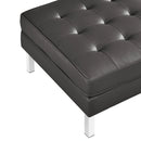 Loft Tufted Upholstered Faux Leather Ottoman
