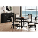 Ridgemont Round Dining Table in Black with Grain