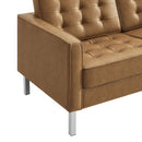 Loft Tufted Upholstered Faux Leather Loveseat