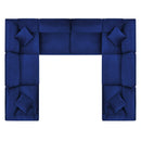 Commix Down Filled Overstuffed Performance Velvet 8-Piece Sectional Sofa