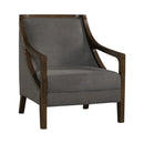 Hopkins Chair w/Brown Arm Columbia Charcoal