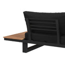 Cabana Three Piece Outdoor Living Set with Dark Grey Olefin in Black