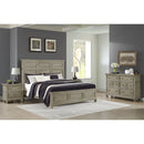 Whit-Ash Bedroom Set with 2 Nightstands in Light Grey