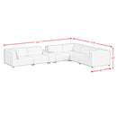 Zandara 7PC Modular Set in Olefin Beige with Pillows