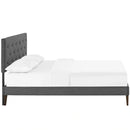 Tarah Queen Fabric Platform Bed with Squared Tapered Legs