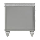 Avril Chairside Table with Power/USB in Silver