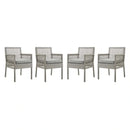 Aura Dining Armchair Outdoor Patio Wicker Rattan Set of 4