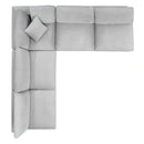 Commix Down Filled Overstuffed Performance Velvet 5-Piece Sectional Sofa