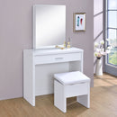 Harvey Makeup Vanity Table with Mirror and Stool - Michael's Discount Furniture
