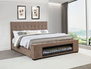 Senna Panel Bed with Bluetooth Speaker and Flame Visualizer - Michael's Discount Furniture