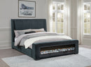 Preston Wingback Bed with Flame Visualizer and Bluetooth Speaker - Michael's Discount Furniture