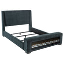 Preston Wingback Bed with Flame Visualizer and Bluetooth Speaker - Michael's Discount Furniture