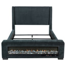 Preston Wingback Bed with Flame Visualizer and Bluetooth Speaker - Michael's Discount Furniture