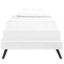 Loryn Twin Vinyl Bed Frame with Round Splayed Legs