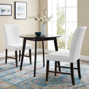Motivate Channel Tufted Upholstered Fabric Dining Chair Set of 2