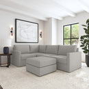 Flex 4-Seat Sectional with Standard Arm and Ottoman - Michael's Discount Furniture