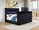Tisdall Wingback TV Bed with Flame Visualizer - Michael's Discount Furniture