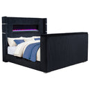 Tisdall Wingback TV Bed with Flame Visualizer - Michael's Discount Furniture