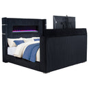 Tisdall Wingback TV Bed with Flame Visualizer - Michael's Discount Furniture