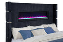 Tisdall Wingback TV Bed with Flame Visualizer - Michael's Discount Furniture