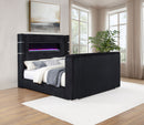 Tisdall Wingback TV Bed with Flame Visualizer - Michael's Discount Furniture
