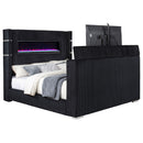 Tisdall Wingback TV Bed with Flame Visualizer - Michael's Discount Furniture