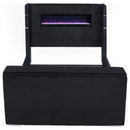 Tisdall Wingback TV Bed with Flame Visualizer - Michael's Discount Furniture