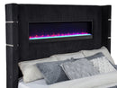 Tisdall Wingback TV Bed with Flame Visualizer - Michael's Discount Furniture
