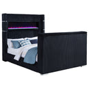 Tisdall Wingback TV Bed with Flame Visualizer - Michael's Discount Furniture