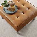 Loft Tufted Upholstered Faux Leather Ottoman