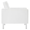 Loft Tufted Upholstered Faux Leather Armchair