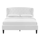 Penelope Tufted Wingback Queen Performance Velvet Platform Bed