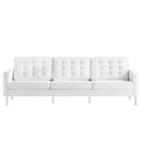Loft Tufted Upholstered Faux Leather Sofa
