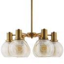 Resound Amber Glass And Brass Pendant Chandelier