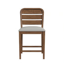 Glinda Side Chair with Light Grey Fabric in Brown (2 Per Carton)