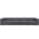 Mingle 4 Piece Upholstered Fabric Sectional Sofa Set