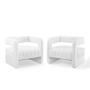 Range Tufted Performance Velvet Accent Armchair Set of 2