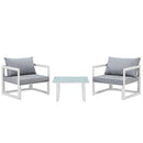 Fortuna 3 Piece Outdoor Patio Sectional Sofa Set