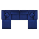 Commix Down Filled Overstuffed Performance Velvet 6-Piece Sectional Sofa