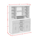 Jemma Buffet and Hutch with Light in Grey and Dark Espresso