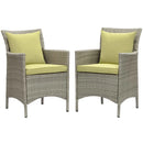 Conduit Outdoor Patio Wicker Rattan Dining Armchair Set of 2