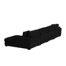 Arizona 4PC Sectional Set with RHF Chaise in Steno Black